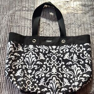 Thirty-One Black and White Damask Tote